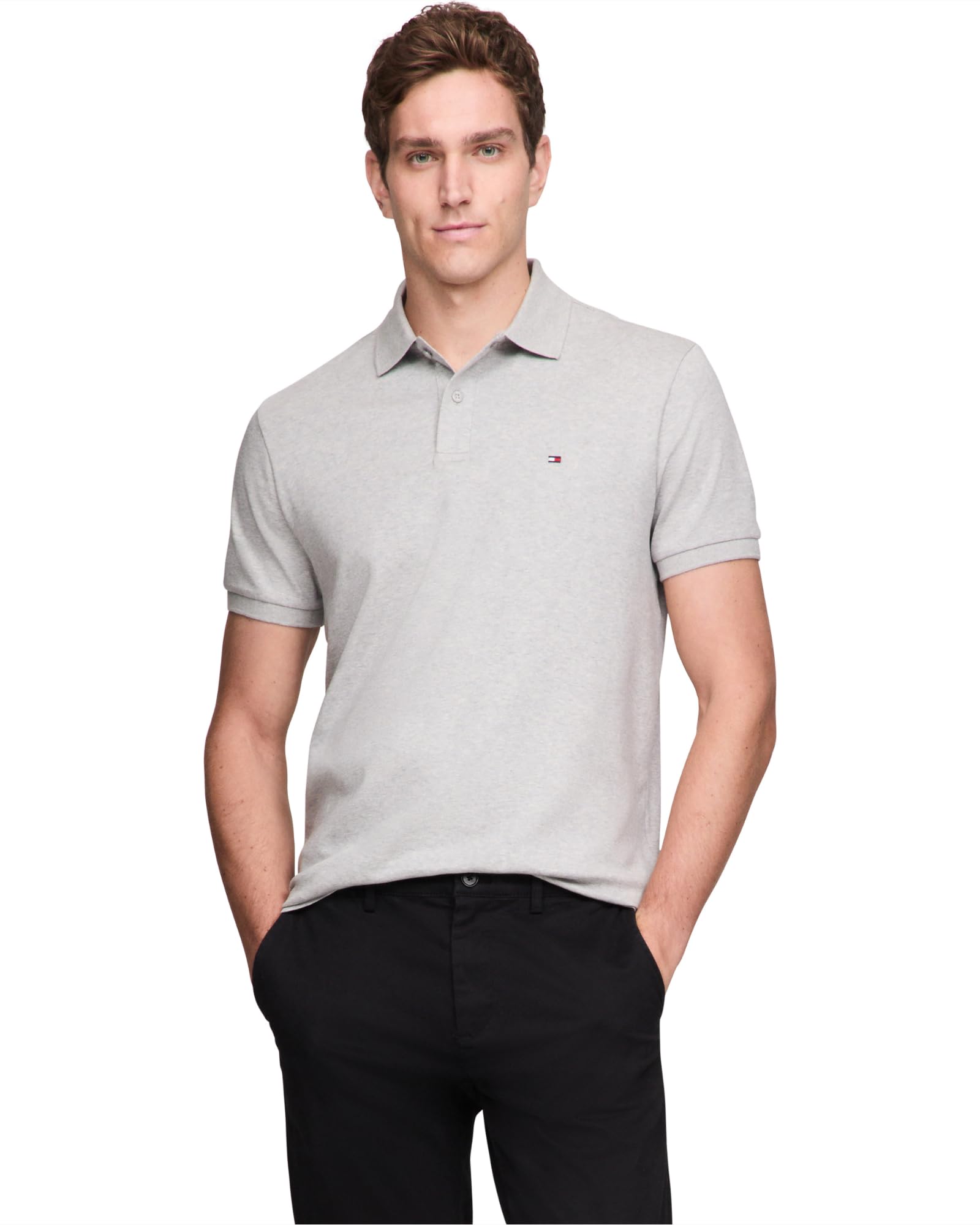 Camisa Polo Tommy Hilfiger De Algodão Líquido Regular Para Homens