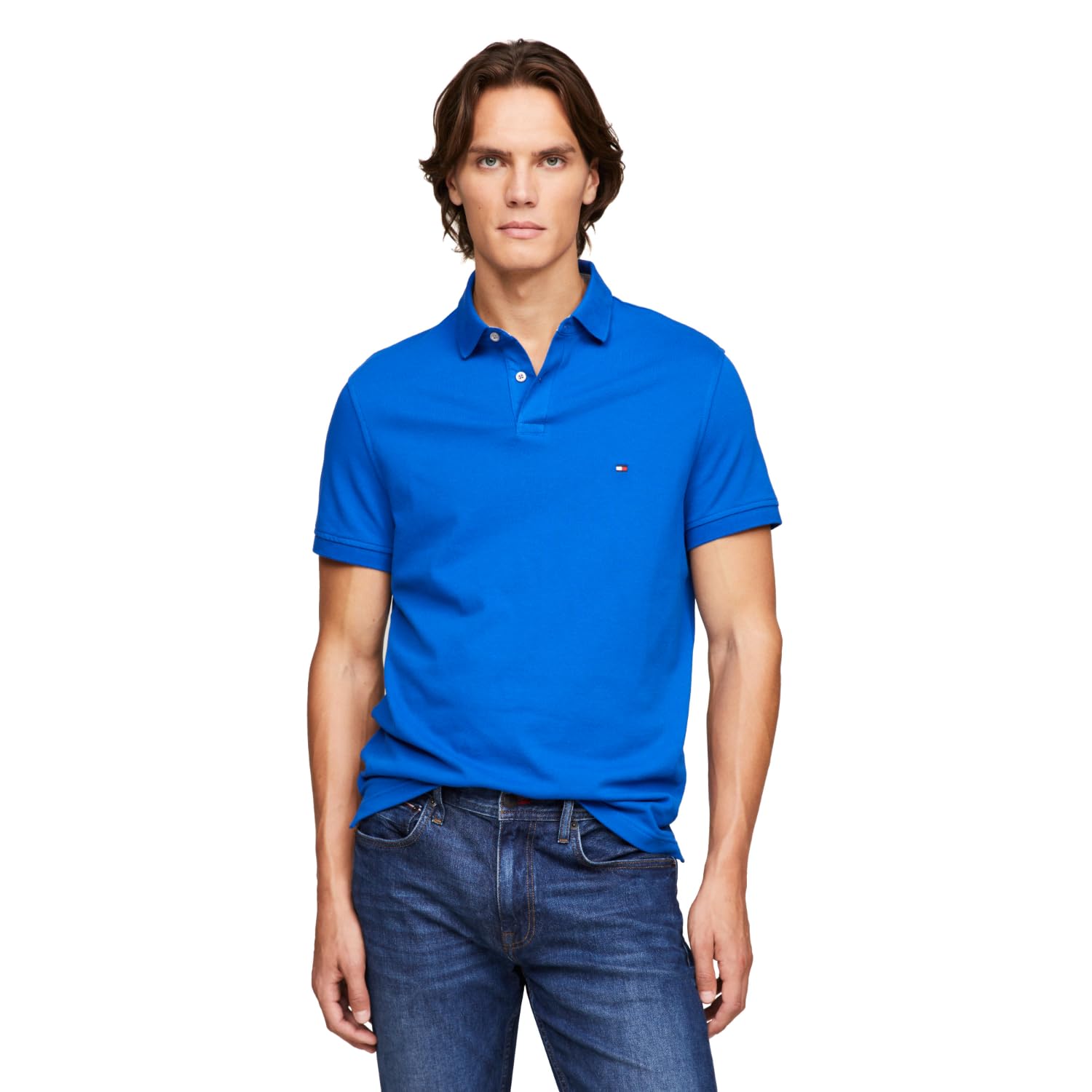 Camisa Polo Tommy Hilfiger 1985 Slim De Manga Curta Para Homens