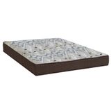Cama Box Viúva: Colchão Espuma D45 Ortobom - Anatômico Fort Tech Iso 150 + Base Crc Suede Brown(128x188x18)