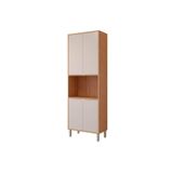Paneleiro De Cozinha Esplêndida Torre Quente Com 4 Portas 2 Fornos 70cm Freijo-off White - Mgm