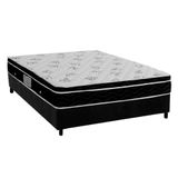 Cama Box Viúva: Colchão Molas Bonnel Ortobom Nanolastic Physical Spring + Base Crc Suede Black(128x188)