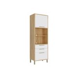 Paneleiro De Cozinha Syrah Torre Quente Com 2 Portas E 2 Gavetas 74x225m Amendoa-branco - Ronipa