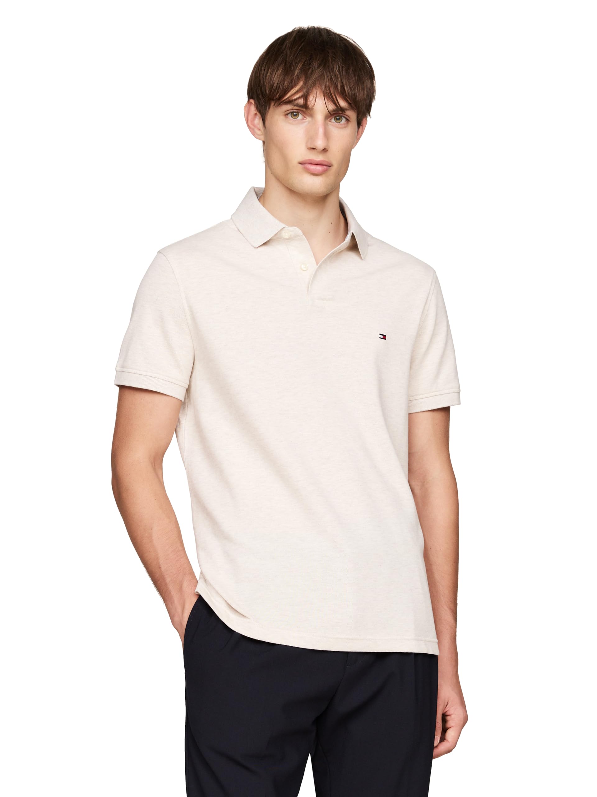 Camisa Polo Tommy Hilfiger 1985 Slim De Manga Curta Para Homens