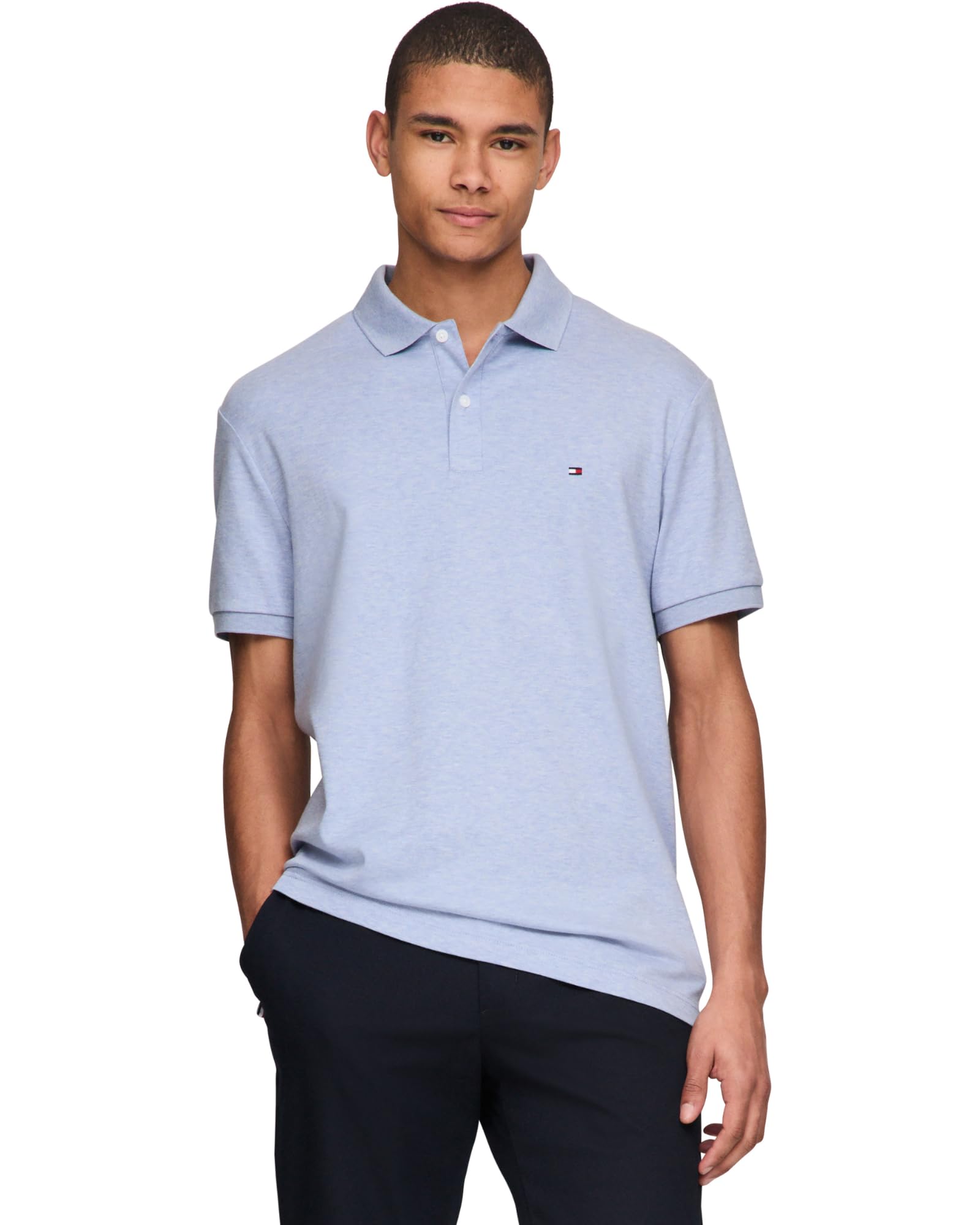 Camisa Polo Tommy Hilfiger De Algodão Líquido Regular Para Homens