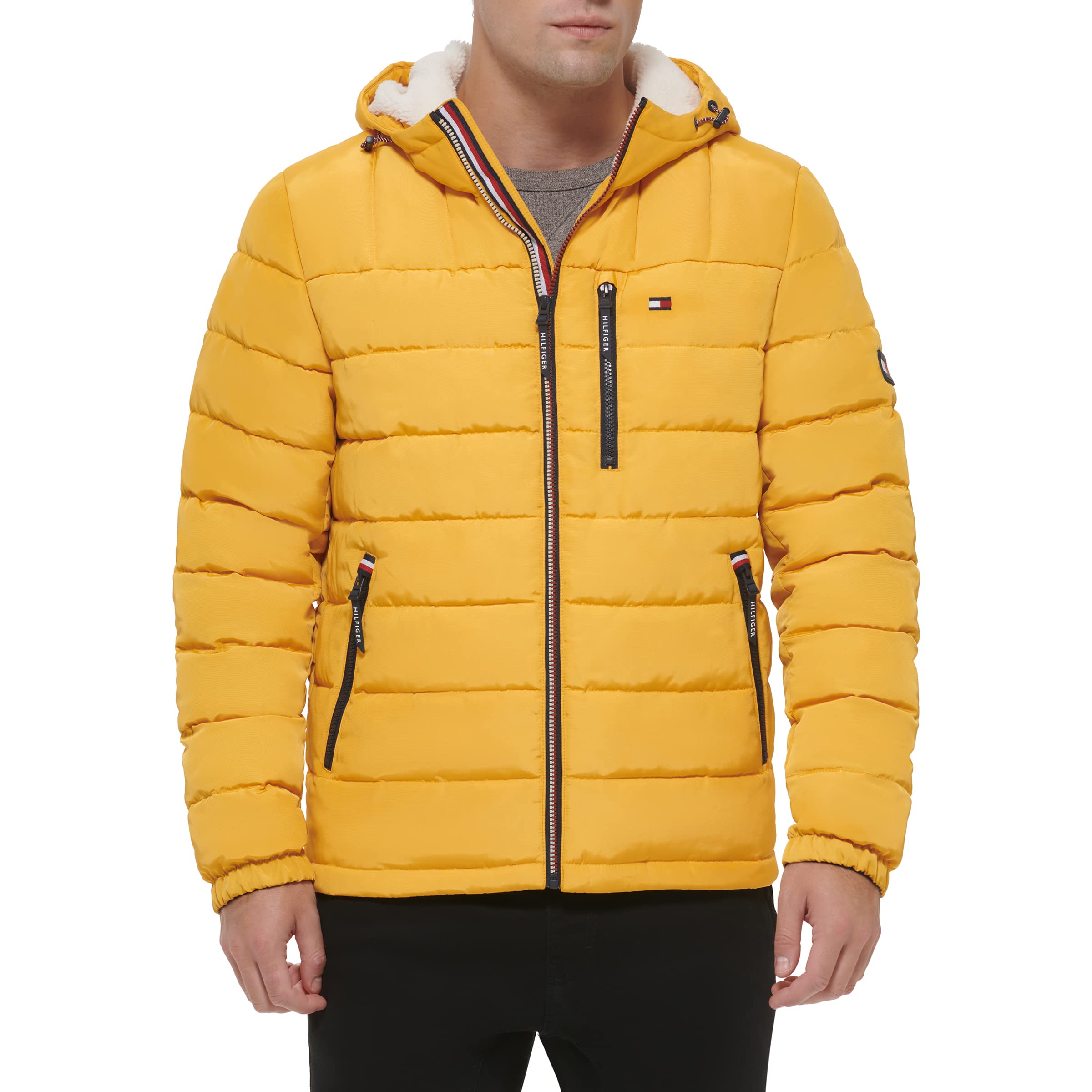 Blusão Tommy Hilfiger Masculino Puffer Resistente À Água Amarelo Xxl