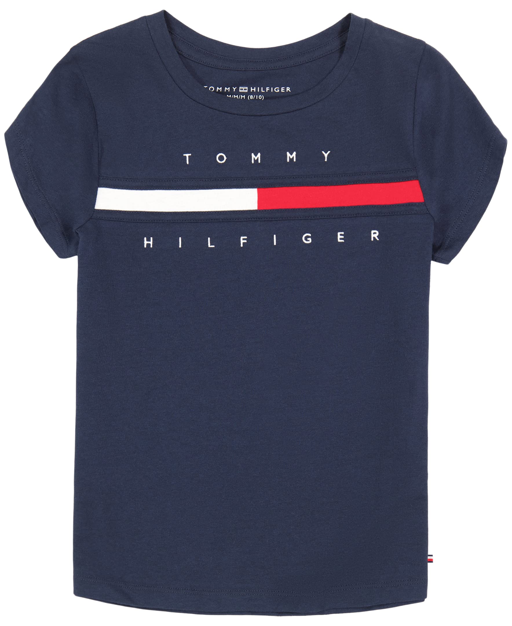Camiseta Tommy Hilfiger Para Meninas, Blazer Azul Marinho, Algodão, 8 A 10 Anos
