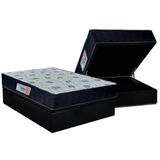 Cama Box Baú Casal Colchão Ortopédico Orthoflex Foggia Sogni Unic Face + Base Crc Suede Black(138x188)