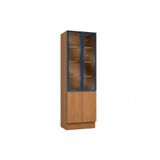 Cristaleira De Cozinha Ciela R631 C/ 4 Portas 2 De Vidro 70x220cm Canela/azul Profundo - Kappesberg