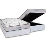 Cama Box Baú Casal Colchão Espuma D45 Ortobom Hight Foam Hr + Base Crc Courano White(138x188)
