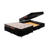 Cama Box Baú Queen Colchão Espuma D45 Paropas Pasquale + Base Crc Suede Black(158x198)