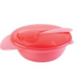 Tigela Bowl Infantil Com Tampa E Colher Rosa - Buba