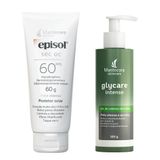 Kit Protetor Solar Episol Sec Oc Fps 60 60ml E Glycare Intense Gel De Limpeza Profunda Pele Oleosa E Acneica 150g