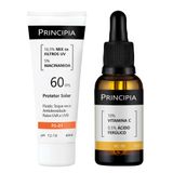 Kit Protetor Solar Facial Principia Fps 60 Ps01 40ml E Sérum Principia Vc-10 Vitamina C E Ácido Ferúlico 30ml