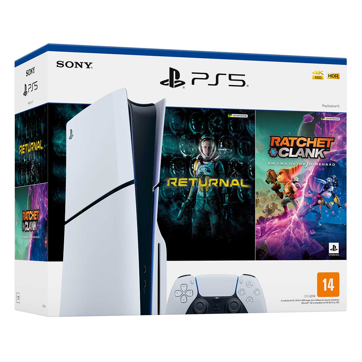 Console Playstation 5 Slim Com 2 Jogos + Controle Sem Fio Dualsense Sony