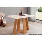 Mesa Para Cozinha Lins Sc91 C-tampo Madeirado Reto S- Vidro 120x80cm Nature-off White - Henn