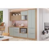 Cozinha Completa Marquesa 10 Peças (2 Armários + 2 Balcões + 1 Paneleiro + 5 Complementos) C6p69 Nature-verde - Nesher