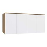 Modulado De Quarto Armário Ponte Aéreo Casal N542 Adapt C- 4 Portas Nogueira-branco
