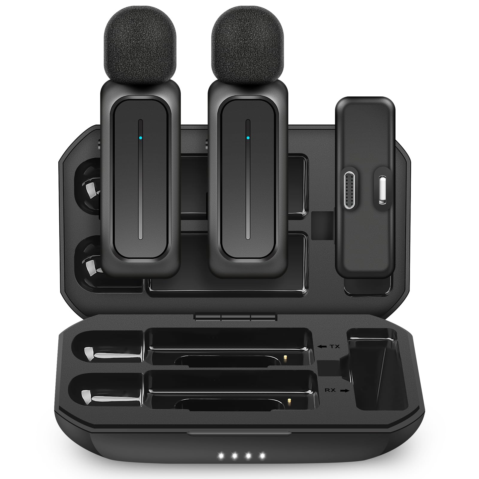 Microfone De Lapela Sem Fio Ecomxia Wm300 Para Iphone Android