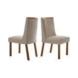 Cadeira Sala De Jantar Montreal Kit 2 Un Imbuia-suede Creme Pérola - Rufato