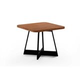 Mesa Para Cozinha Átria 1593 Quadrada Aço C-tampo Madeirado 90x90cm Nogal-preto-preto - Carraro