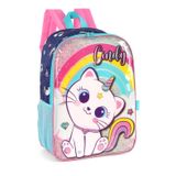 Mochila Costas Infantil Escolar Luxcel Gata Cindy Is40971cd