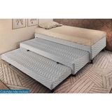 Cama Box Base C- 2 Auxiliares Solteiro Universal Bordado White (88x188x32) - Paropas