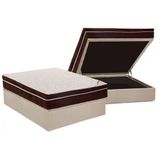 Cama Box Baú Casal Colchão Anatômico Ortobom Ortopédico Exclusive + Base Crc Suede Clean(138x188)