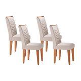 Cadeira Sala De Jantar Londrina Kit 4 Un Imbuia - Veludo Creme - Rufato