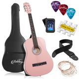 Guitarra Acústica Ashthorpe Beginner 38 Polegadas Rosa Com Kit