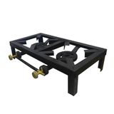 Fogao Semi Industrial Alta Pressao 2 Bocas Fogareiro A Gas Glp Com Queimador Em Ferro Fundido Portatil