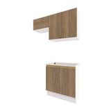 Lavanderia Modulada Kappesberg Celeste 3 Peças Branco/nogueira 140cm