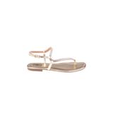 Sandália Rasteira De Dedo Feminina Flat Dourado Ouro Strass