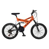 Bicicleta Infantil Colli Gps20 | Aro 20, 21 Marchas, Tamanho Quadro 14, Aço Carbono, Dupla Suspensão, Laranja