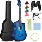 Guitarra Acústica Cahaya Cy0354 De 38 Polegadas Cutaway All Wood Com Kit