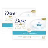 Kit 2 Sabonete Em Barra Dove Antibacteriano Cuida E Protege 90g