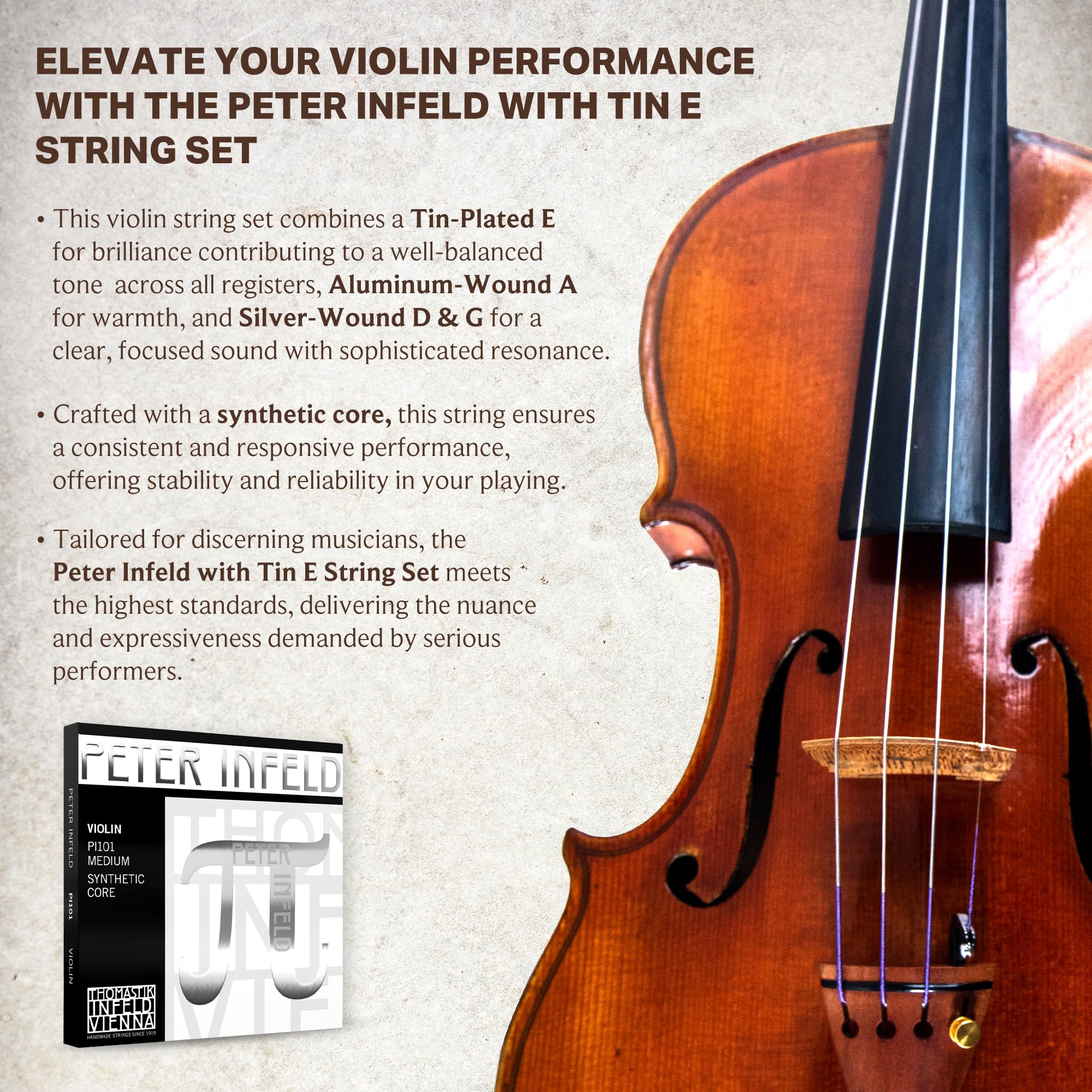 Conjunto Completo De Cordas De Violino Thomastik-infeld Peter