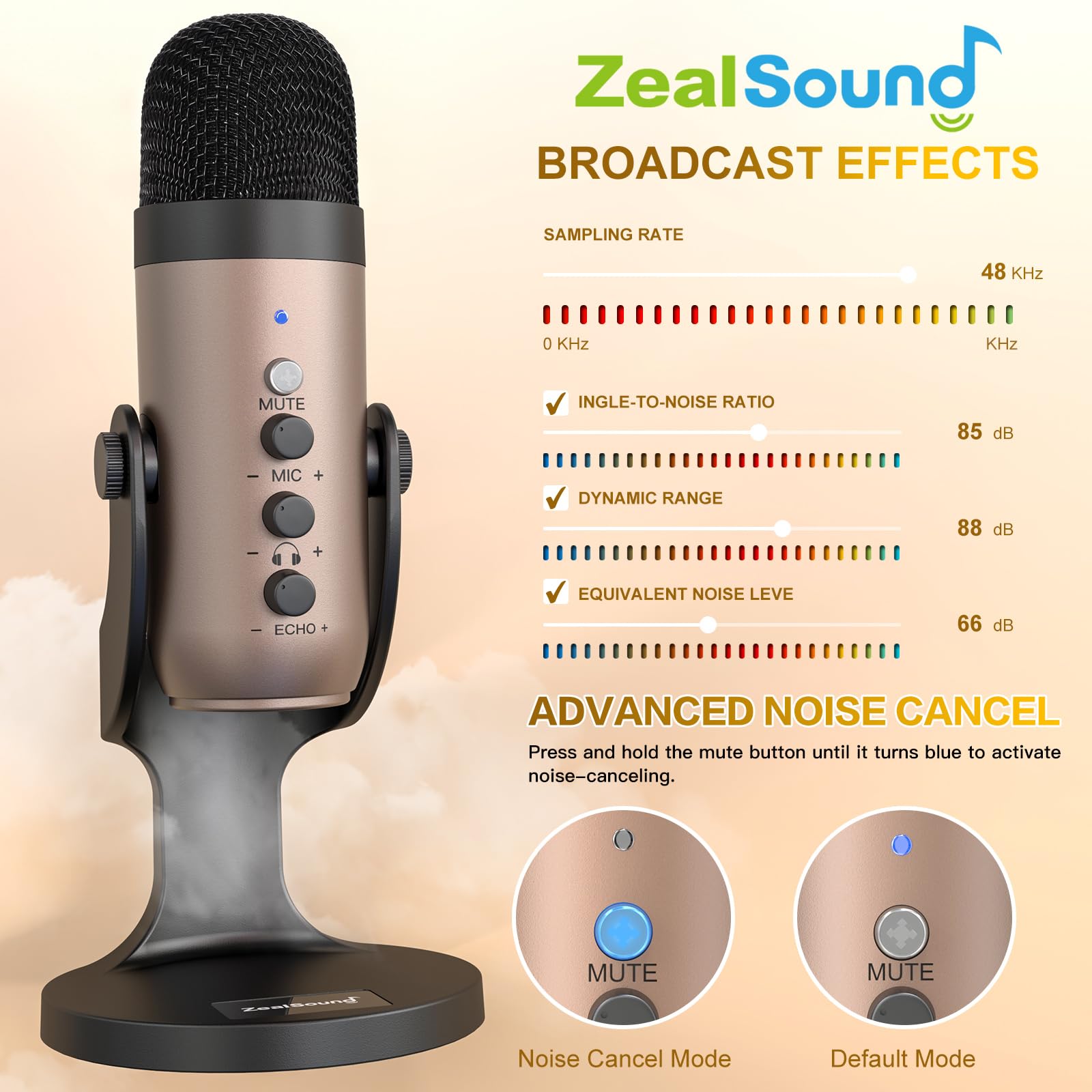Mic Microfone Usb Zealsound Série K66 Para Computador Pc Mac Ps4 E 5