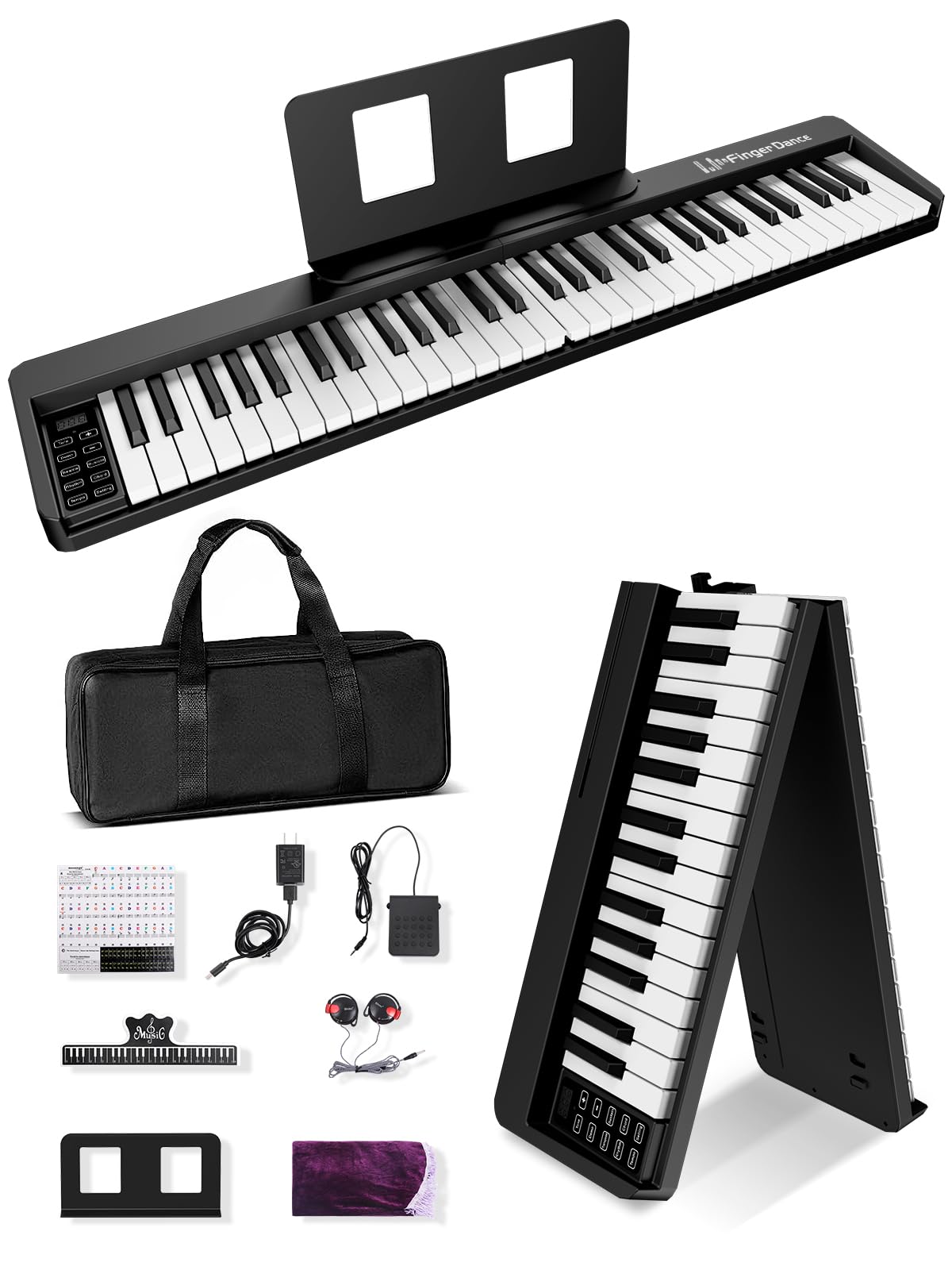 鍵盤楽器 Finger Dance Piano Teclado De Piano Dobrável Finger Dance 61 Teclas Upgrand Deep