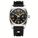 Relógio Esportivo De Quartzo Estilo Vintage Masculino Impermeável 50m Display Luminoso Prata Laranja