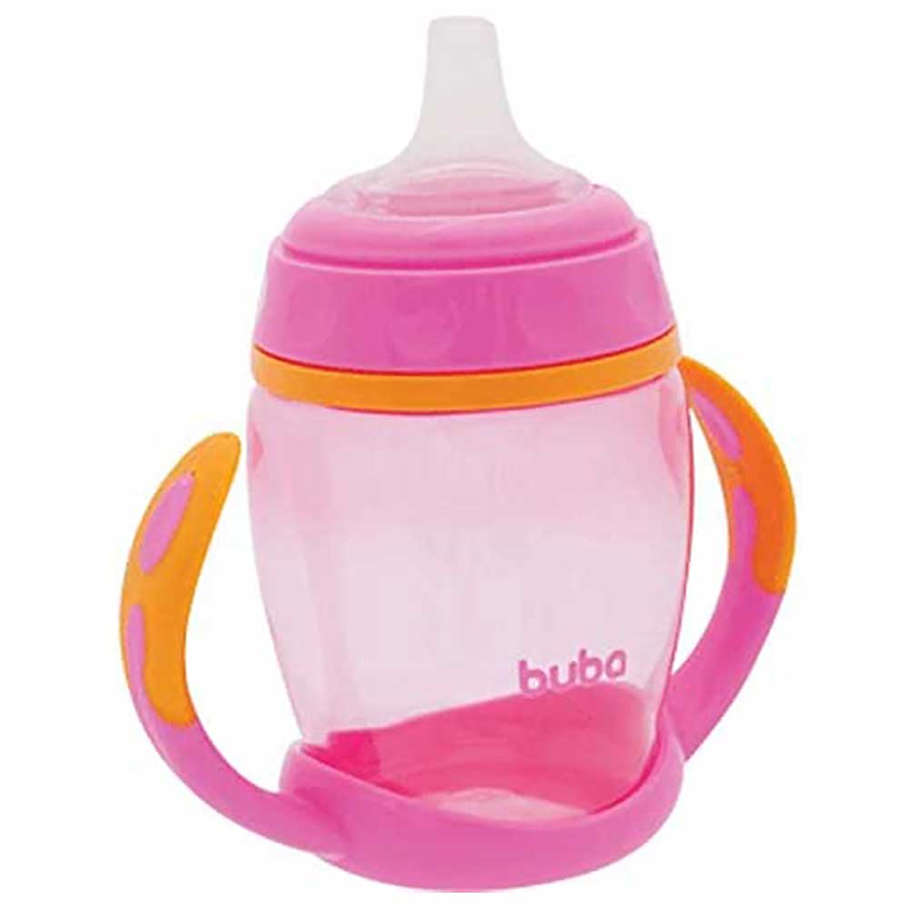 Copo Com Bico E Alca Removivel Para Bebe 250ml Rosa Buba