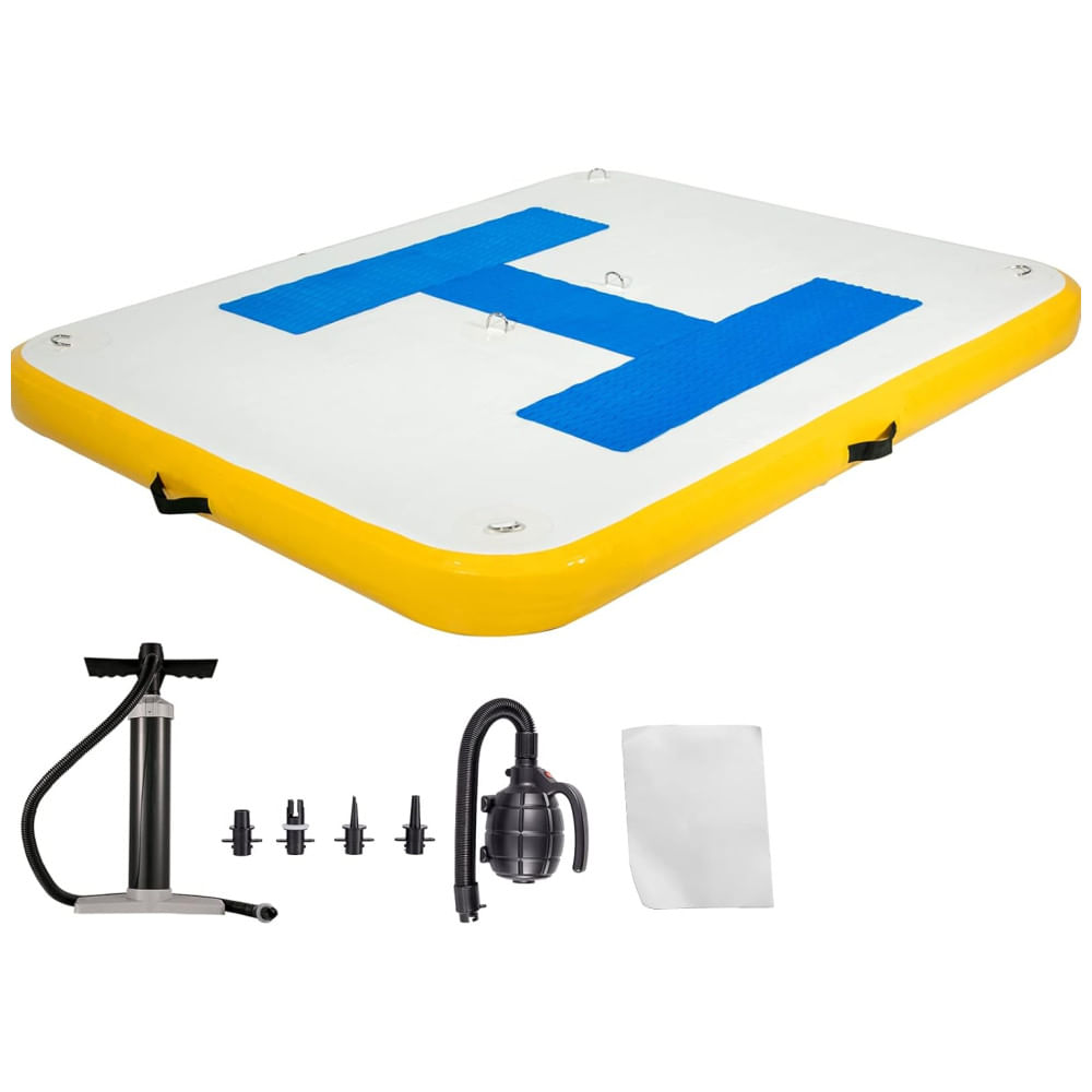 Plataforma Flutuante Para 2 A 4 Pessoas Com Bomba Manual, Vevor Inflatable Dock 4 6 People, Amarelo