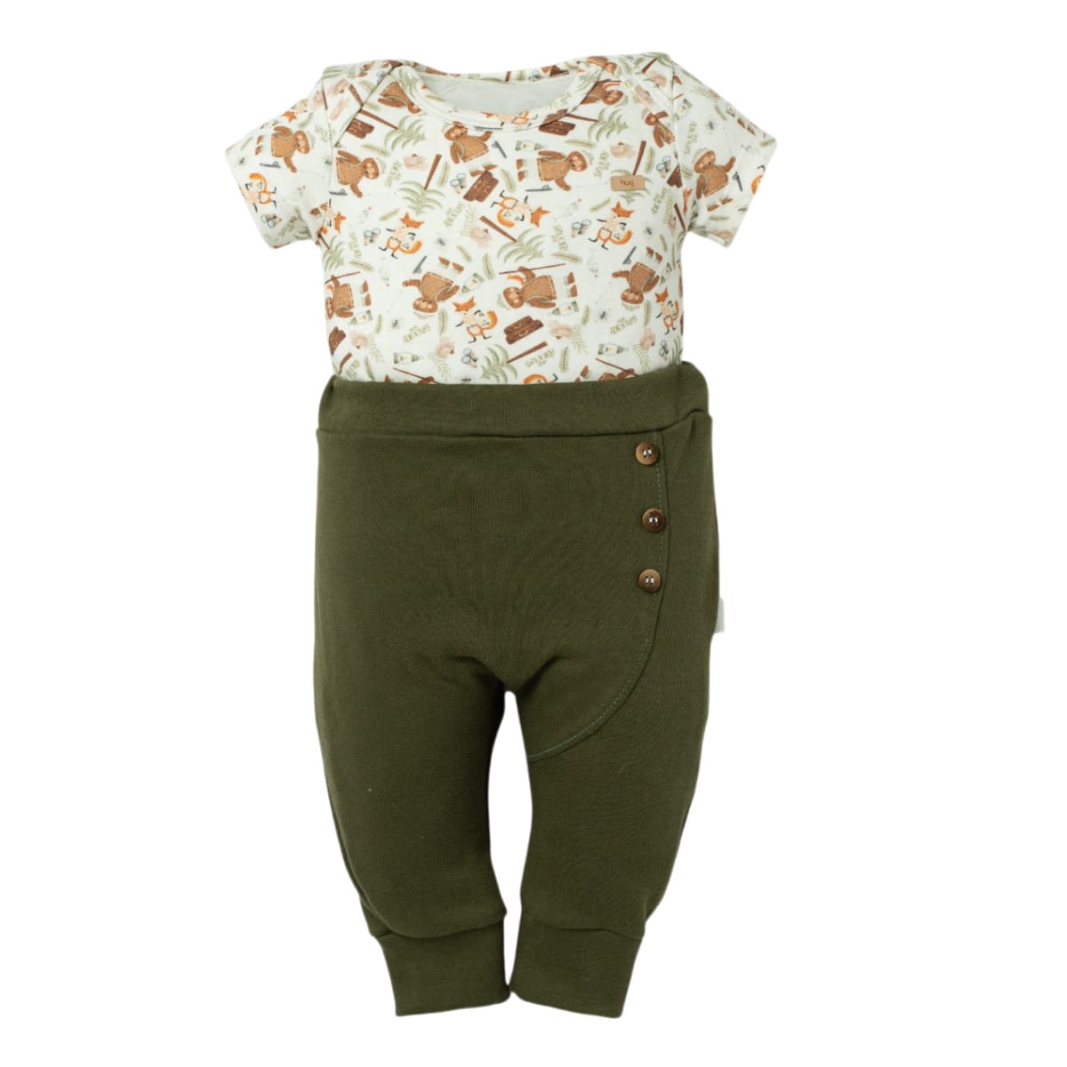 Conjunto Bebê Body Curto + Calça Saruel Verde Camping - Hug