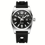 Relógio Esportivo De Quartzo Estilo Vintage Masculino Impermeável 50m Display Luminoso Preto Prateado