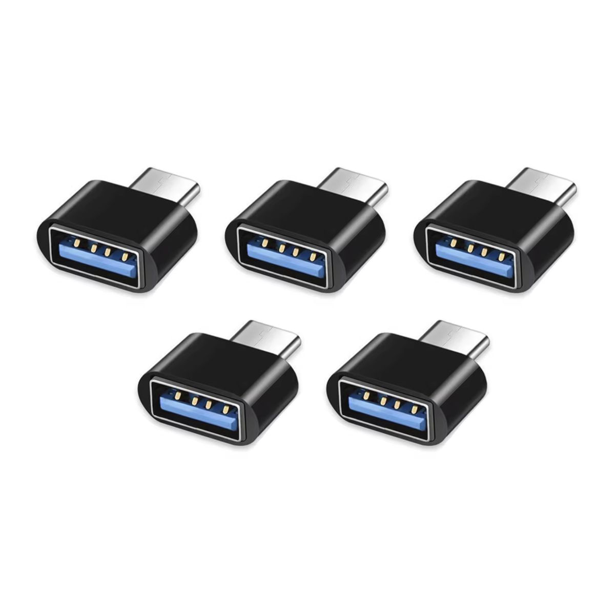 Kit 5x Adaptador Plug Otg Conversor Usb Tipo A Fêmea Para Usb C Macho Celular Tablet Notebook