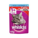 Ração Whiskas Carne Gato Castrados 85g