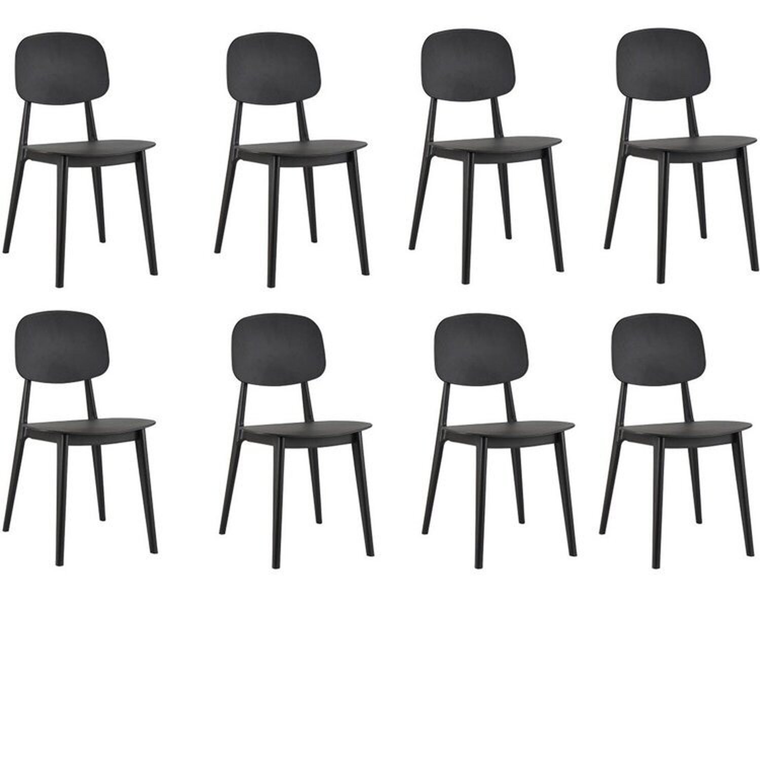 Conjunto 8 Cadeiras Cátia Polipropileno Preto