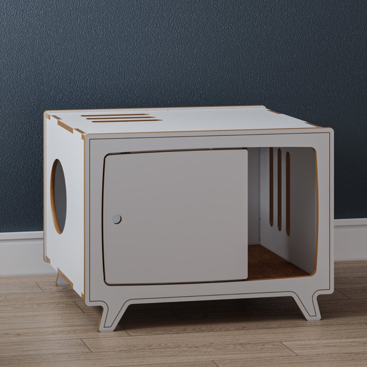 Banheiro Para Gatos Maia 36" - Com Bandeja Branco