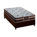 Conjunto Box Solteiro Colchão Anatômico Probel Colchão D33 Firmepedic Prodormir Advanced Tech1500 Plus Brown + Base Crc Suede Brown(78x188)