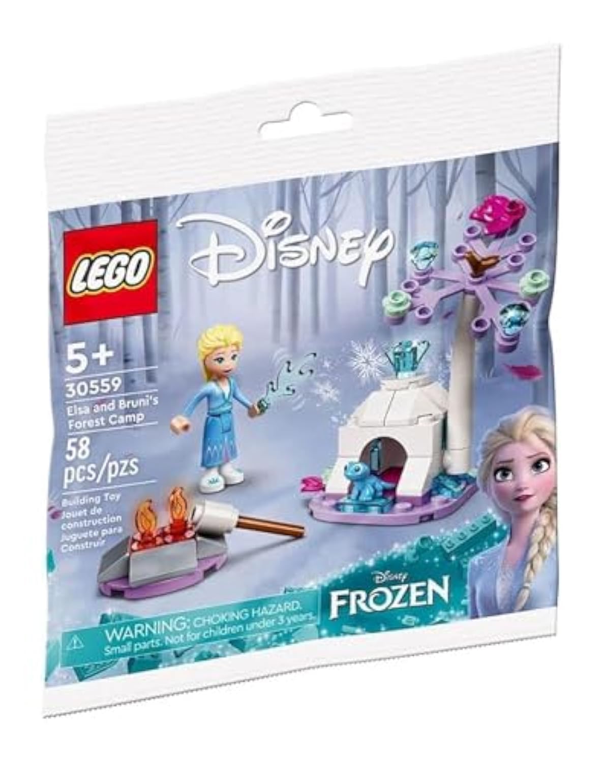 Bolsa Plástica De Brinquedo Lego Frozen Elsa And Bruni's Forest Camp 30559