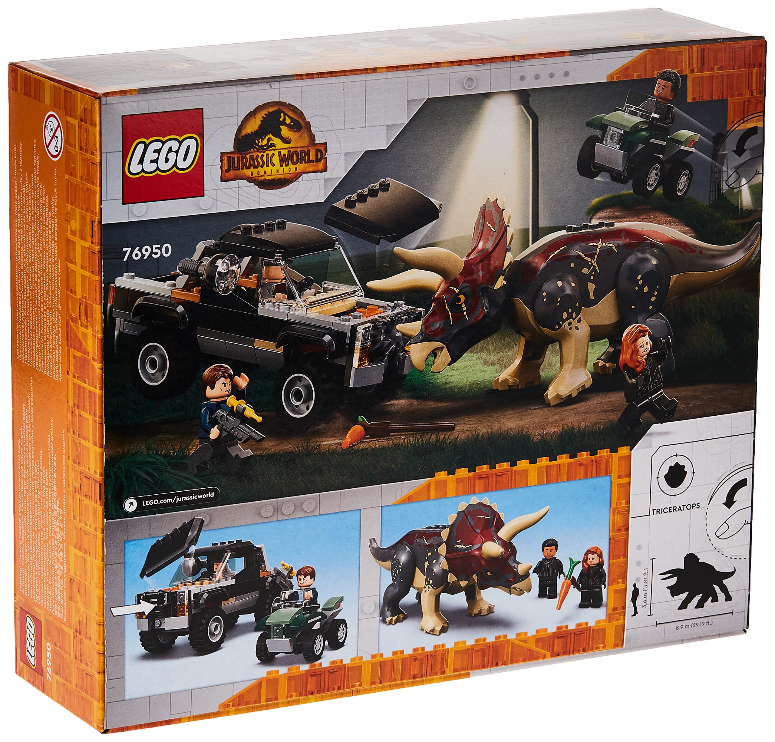 Brinquedo De Construção Lego Jurassic World 76950 Triceratops Truck ...